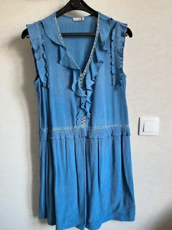 Robe Kilibbi bleue effet frippé