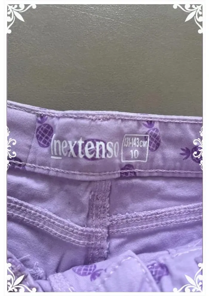 🌸 Short fille violet imprimé ananas – Inextenso – Taille 10 ans (131-143 cm) - photo numéro 3