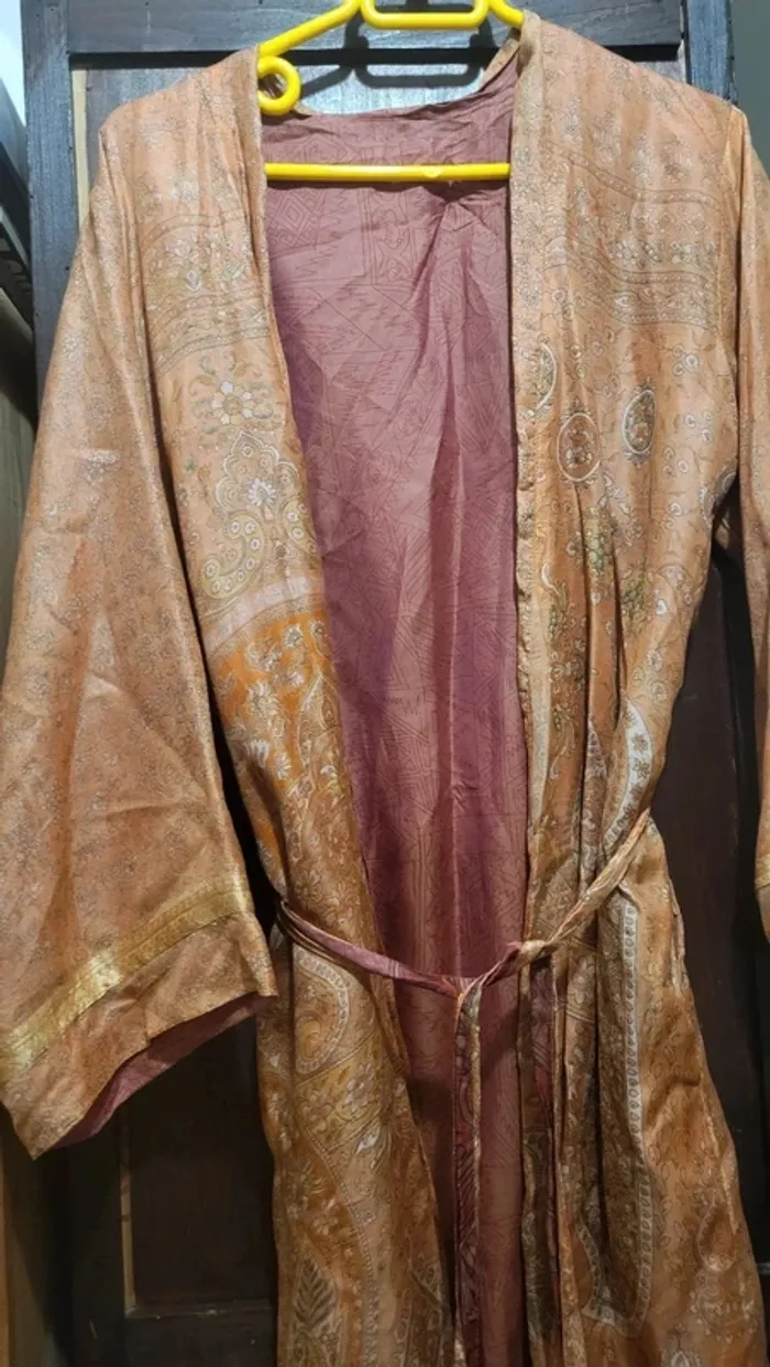 Robe orange légère à motifs - photo numéro 2