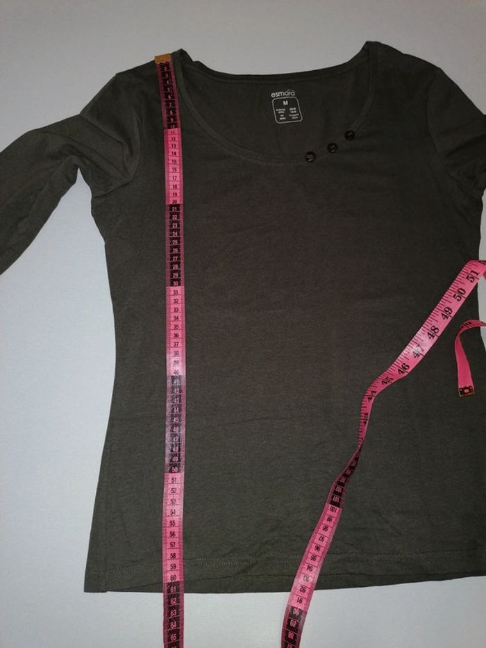 Tee-shirt marron kaki foncé M-42.44/ Eur40.42 - photo numéro 6