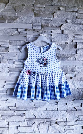 DISNEY - ROBE BÉBÉ FILLE VICHY, FLEURS RELIEFS, VOLANTS & BRODERIE MINNIE 23M