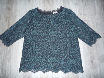 CHEMISIER M 3/4 VERT ET NOIR "GRAIN DE MALICE" - TAILLE 44 - n°01