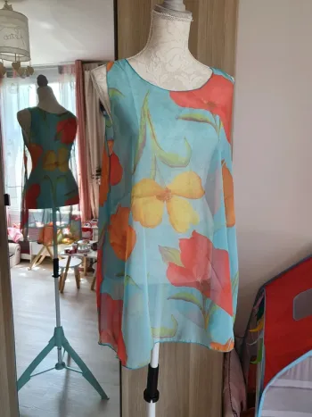 Débardeur tunique transparente taille unique