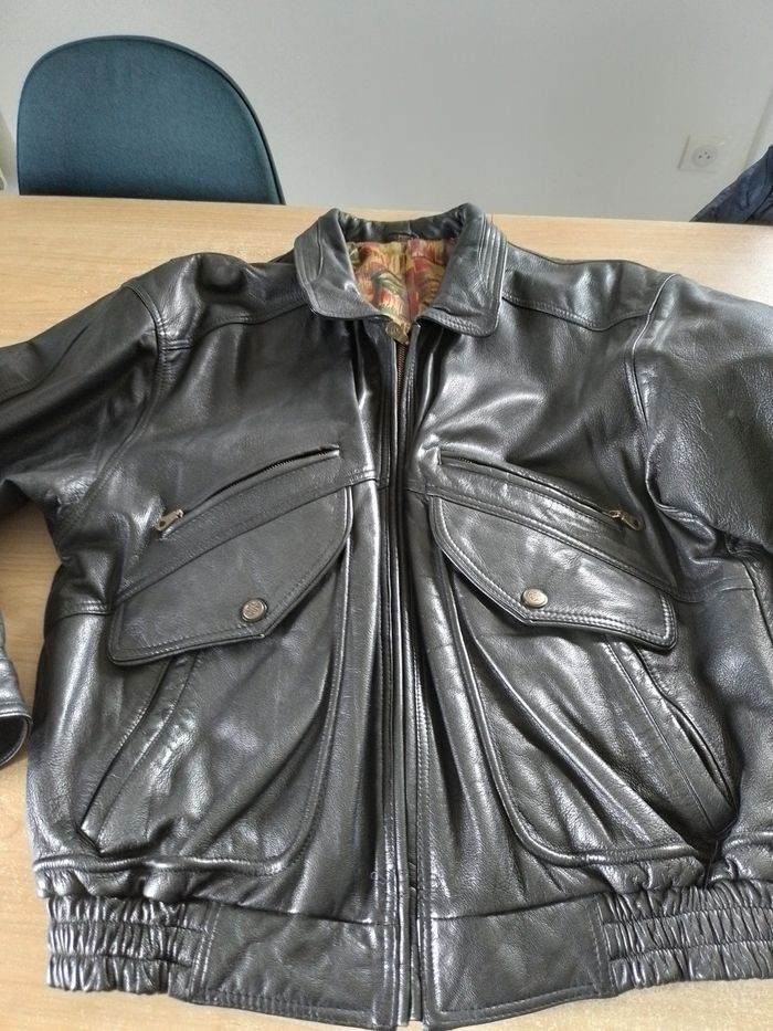 Blouson en cuir véritable chèvre - photo numéro 4