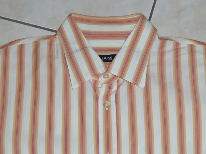 chemise manche courte rayé orange hugo BOSS taille 44 - photo numéro 4