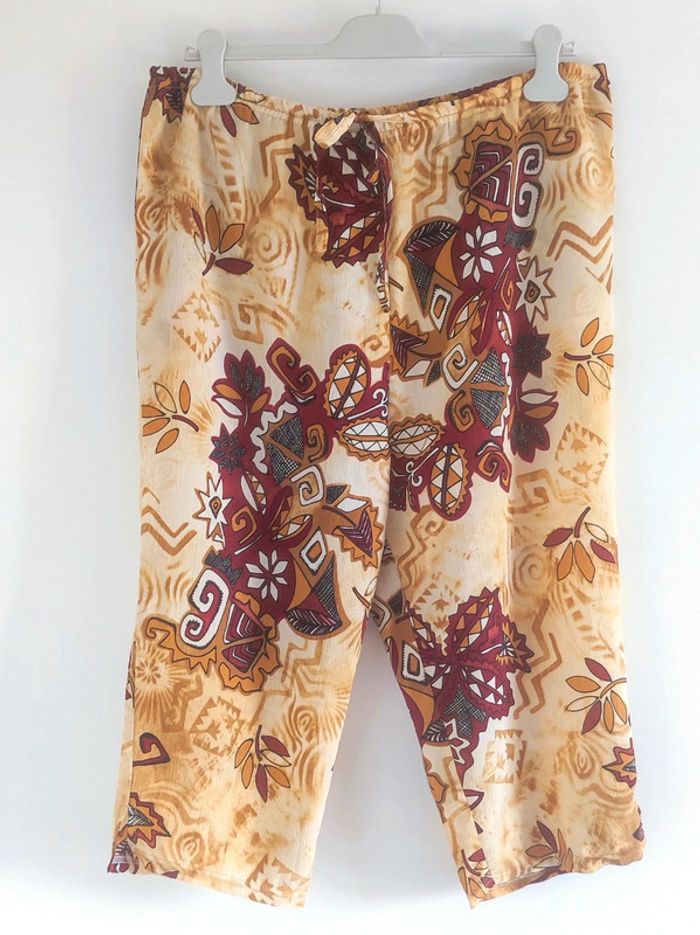 Pantacourt Africain crème bordeaux vintage 🇨🇵 42/XL à 44/XXL - photo numéro 6
