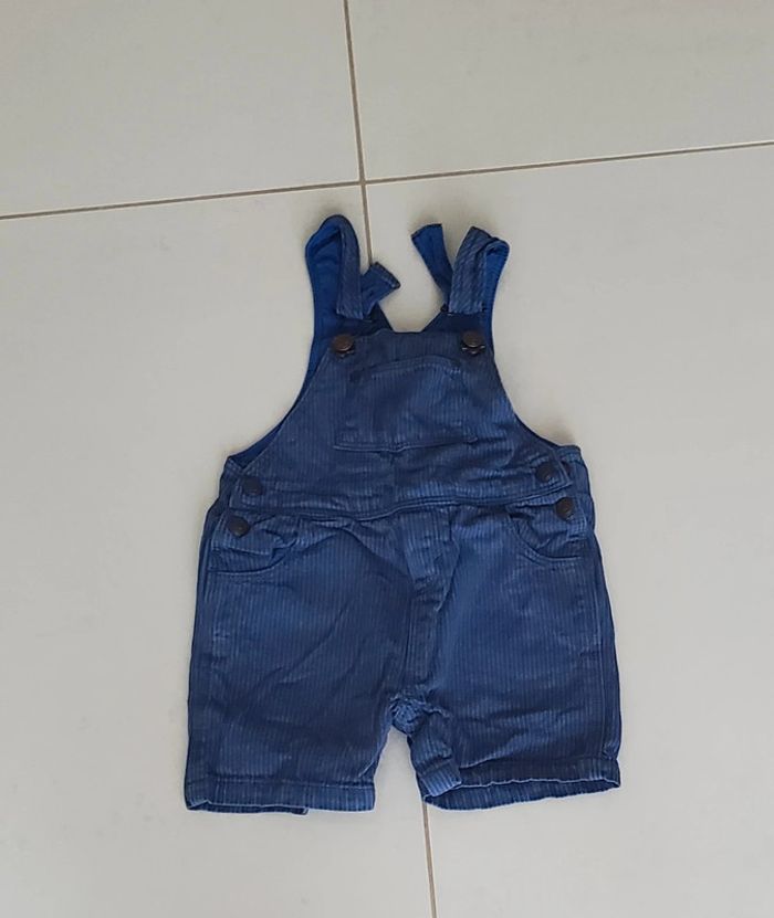 Ensemble Salopette t-shirt bleu 6 mois