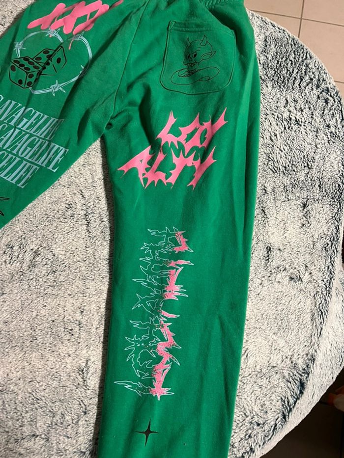 Pantalon jogging vert et rose - photo numéro 6