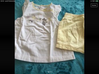 ensemble tee shirt short 18 mois tbe obaibi comme neuf