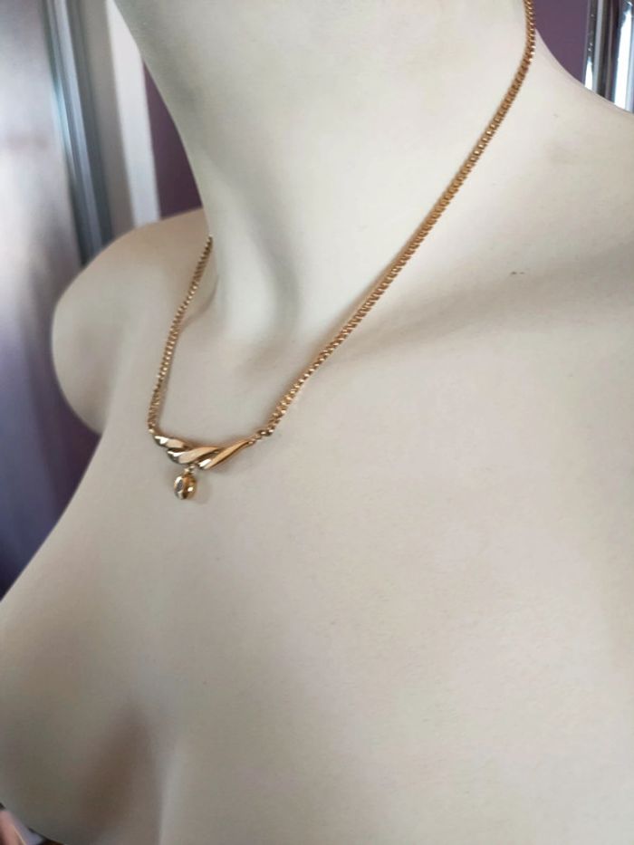 Collier vintage doré et strasse - photo numéro 8