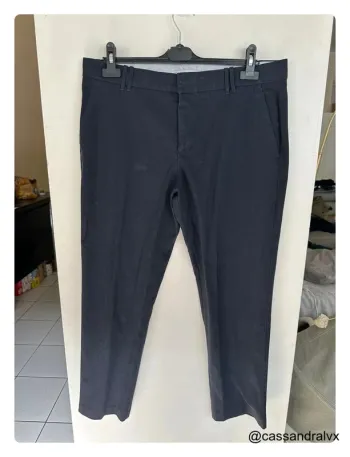 Pantalon bleue marine à carreaux - Mango