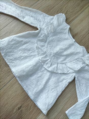 Blouse blanche volantée avec broderies Vertbaudet 4 ans 