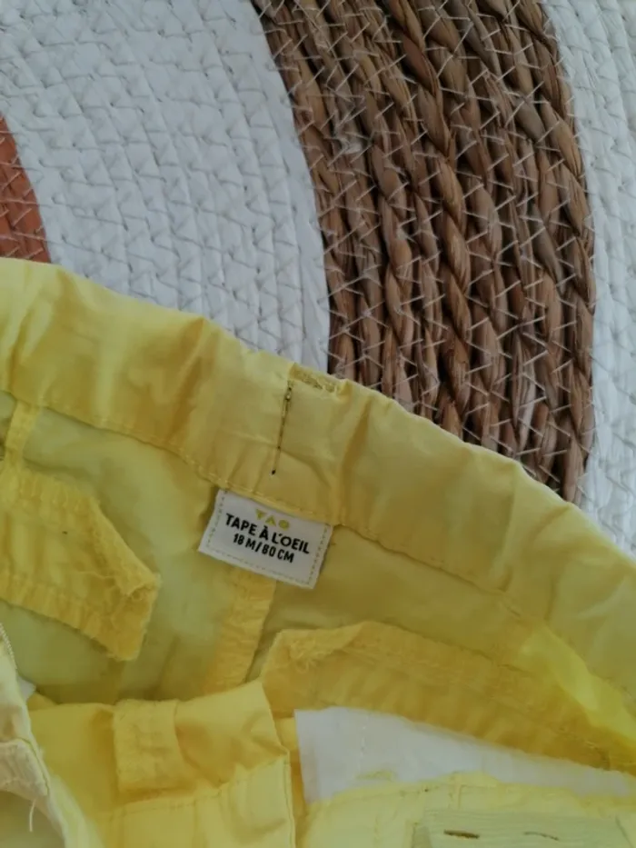 Ensemble short jaune + tee-shirt bleu marine - Tape à l'oeil - 18 mois - photo numéro 3