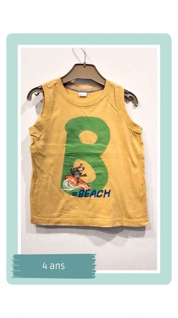🍄 T-shirt sans manche 4 ans jaune
