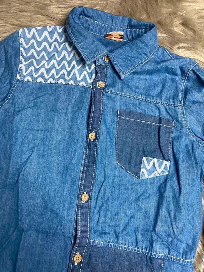 Chemise jean motif - photo numéro 2