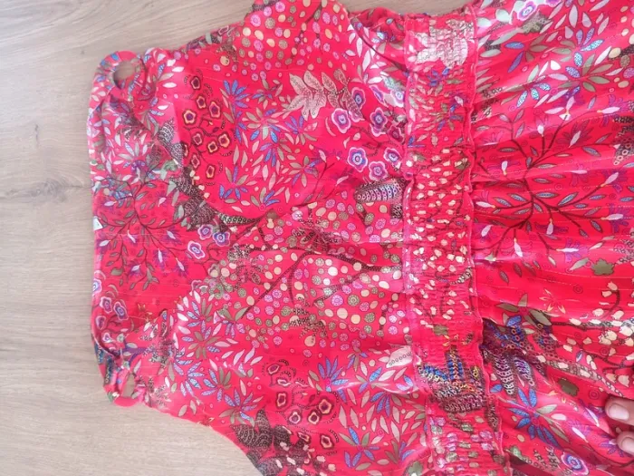 Robe rouge à imprimé floral – Taille 44 - photo numéro 3