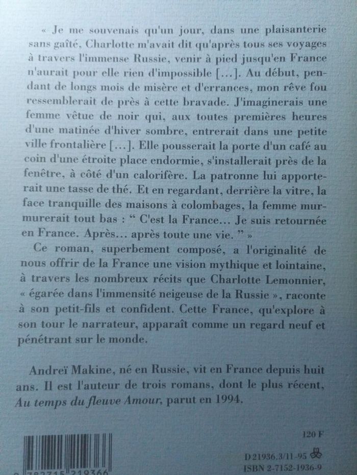 Andreï Makine - Le testament français - photo numéro 3