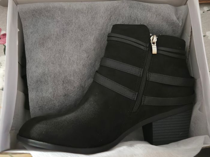 Bottines noires simili/suédine P.39 neuves - photo numéro 10