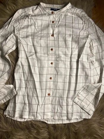Chemisier blanc carreaux