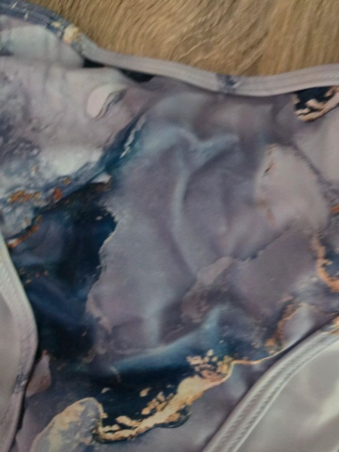 Bikini + paréo tons bleus lilas doré taille M - photo numéro 3