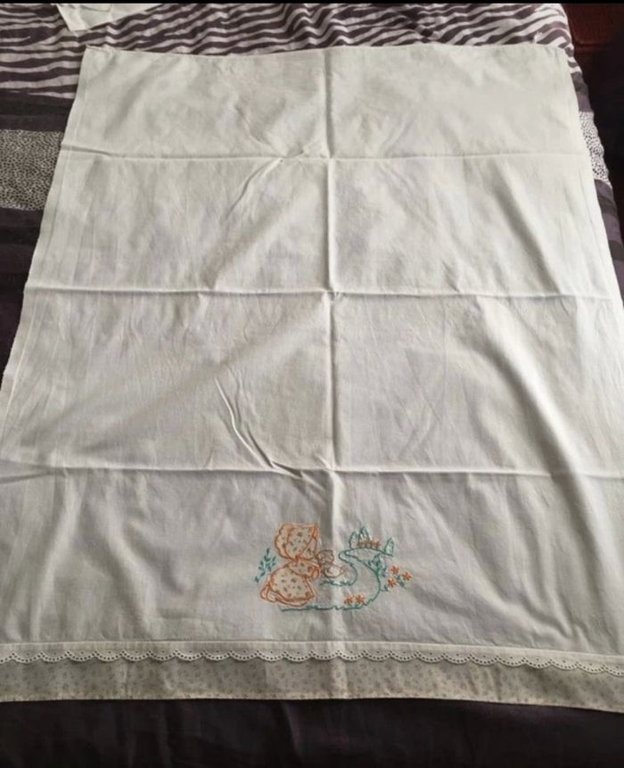 Parure pour berceau / landau de bébé ancienne - photo numéro 5