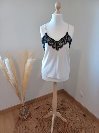 Débardeur blanc avec dentelle Jennyfer taille M 38