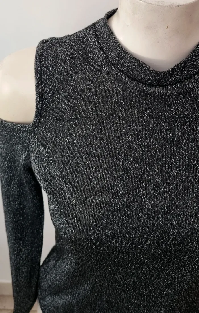 Top manches longues gris paillette grain de malice 36 - photo numéro 4