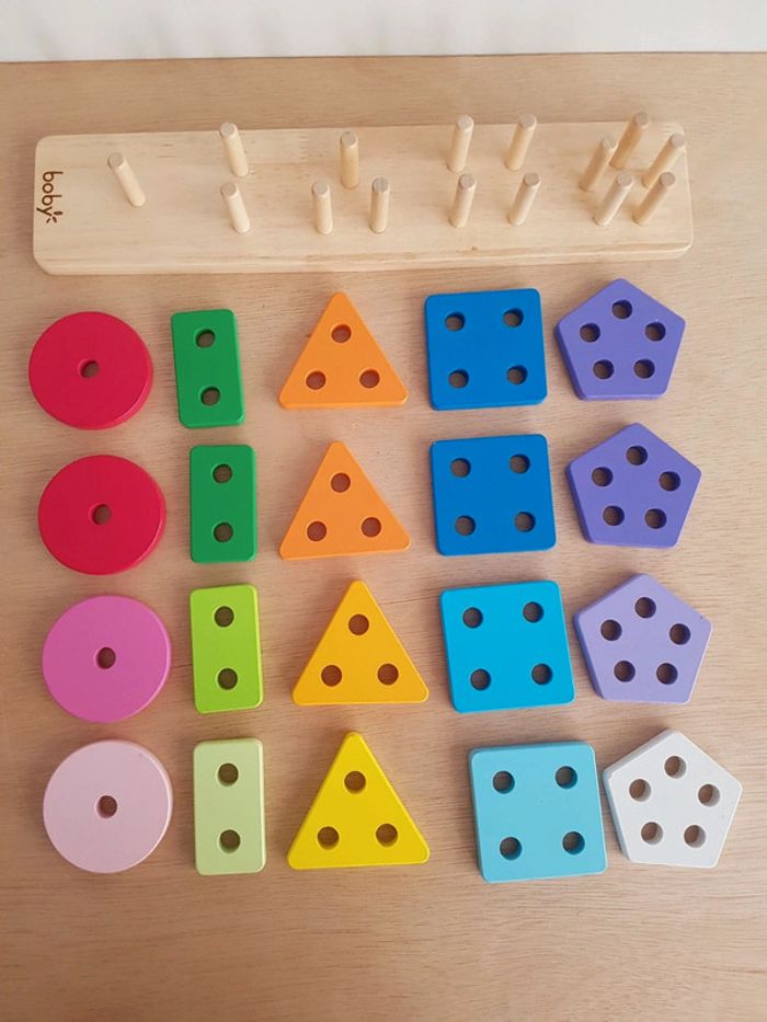 Boby puzzle encastrement bois formes et couleurs - photo numéro 3