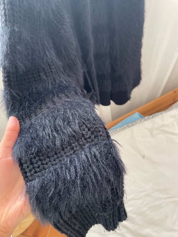 Gilet noir long à fourrure taille M L très bon état - photo numéro 4