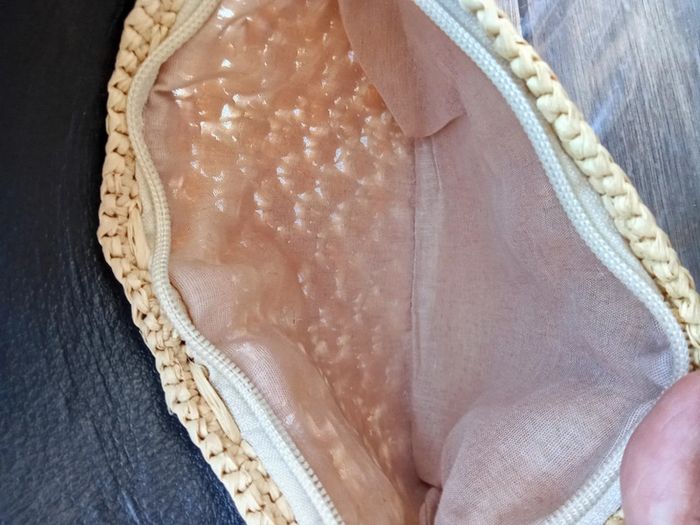 Pochette en raphia et cuir - photo numéro 4
