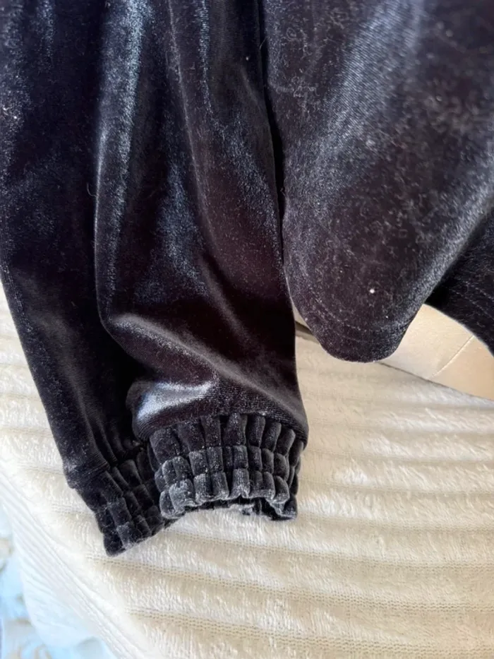 Haut velours noir Zara Basic – taille L - photo numéro 2