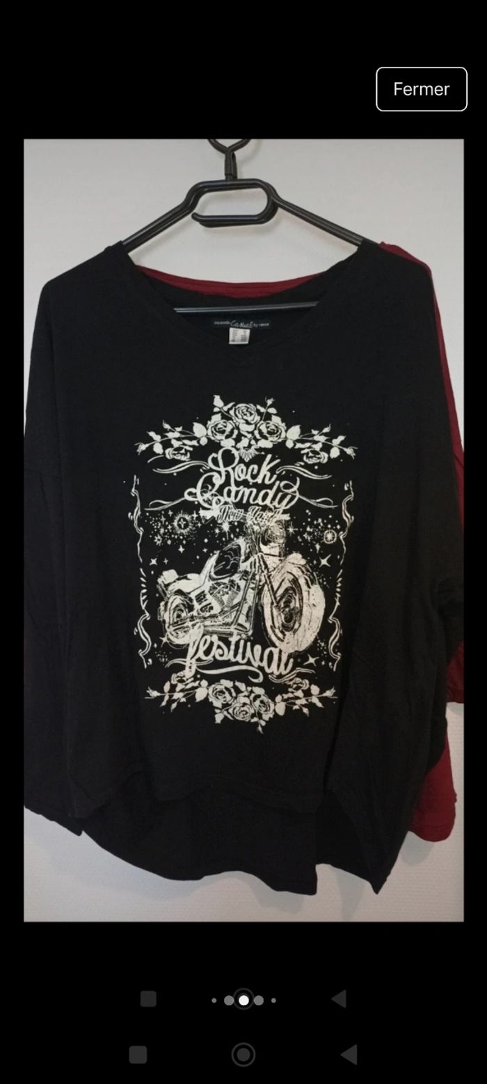 Lot pull + 2 tee-shirts manches mi-longues grande taille - photo numéro 6