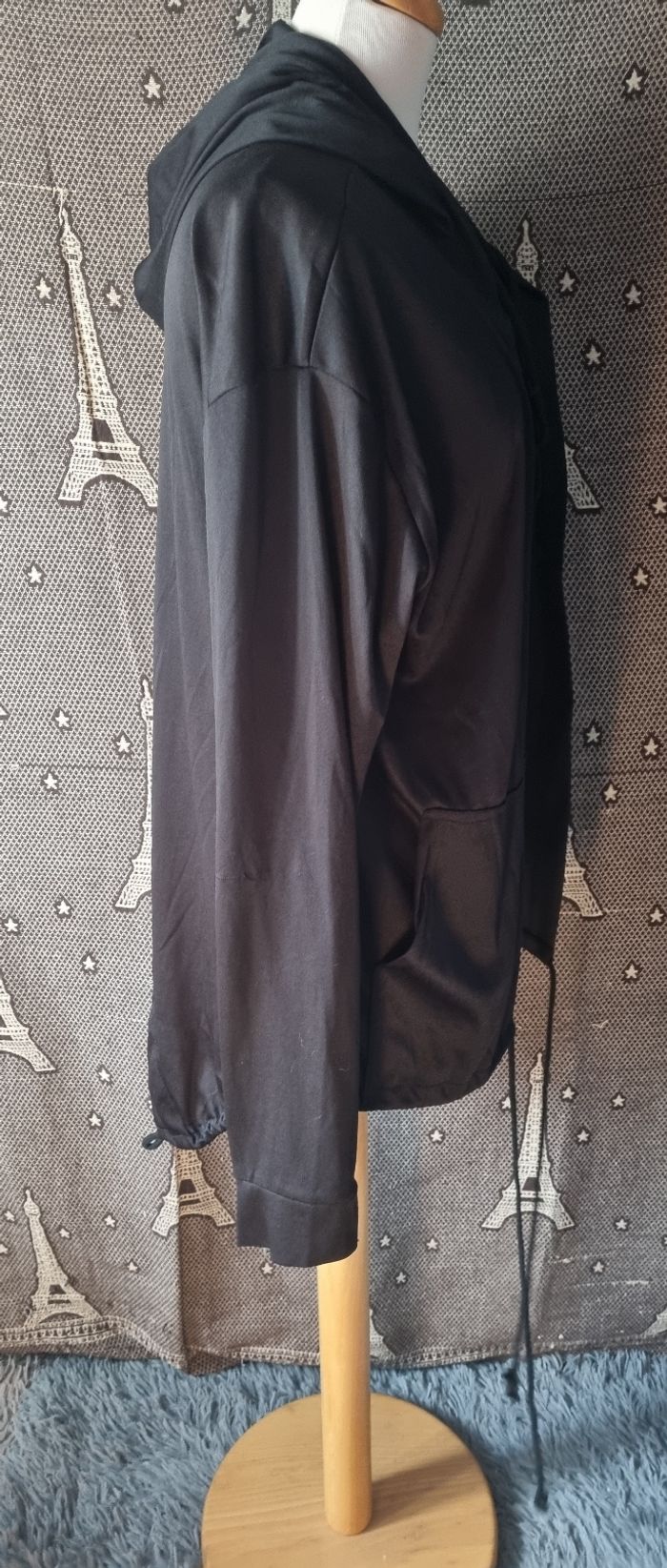 Cardigan noir à capuche taille unique mixte - photo numéro 4