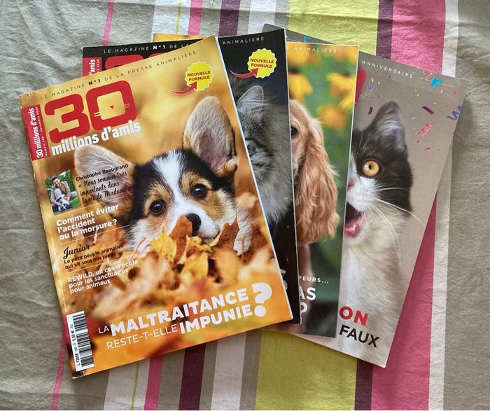 Lot 4 magazines 30 millions d’amis