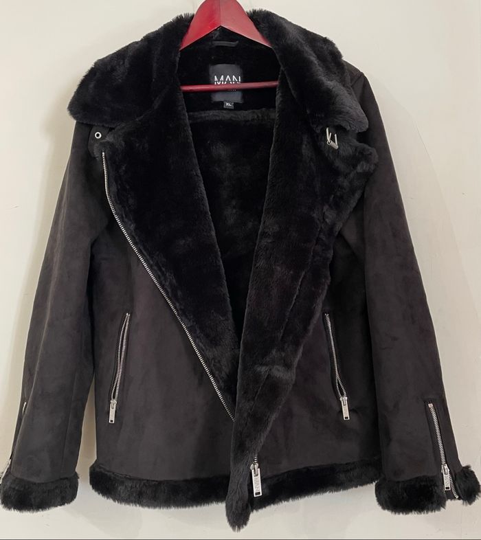 Veste Simili Daim à l’aspect Velouté Noir Homme Taille XL /42 Boohoo MAN - photo numéro 9