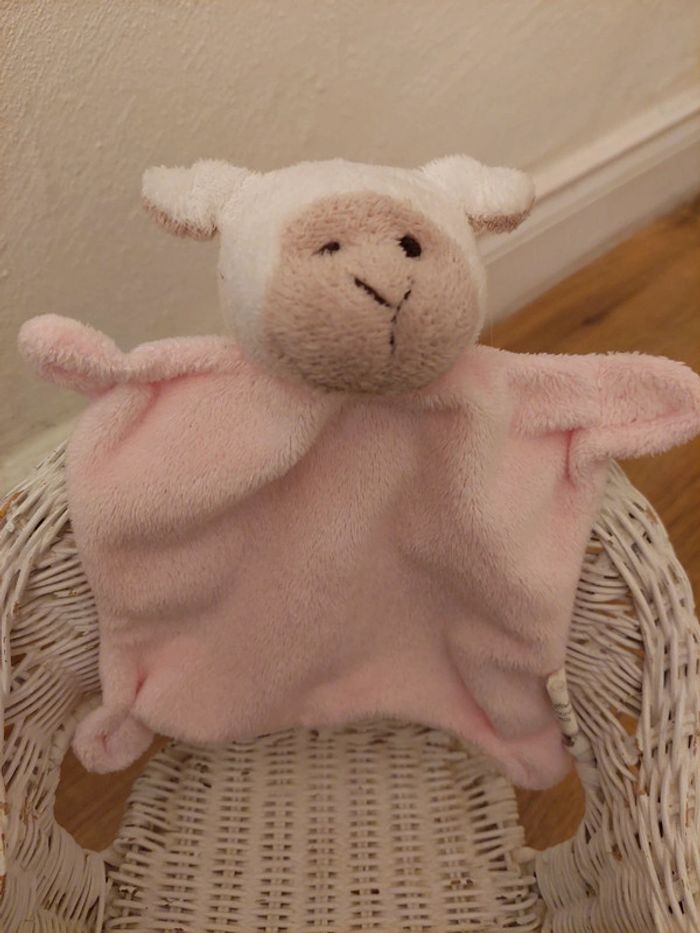 Doudou plat mouton rose Cartoon Club - photo numéro 5