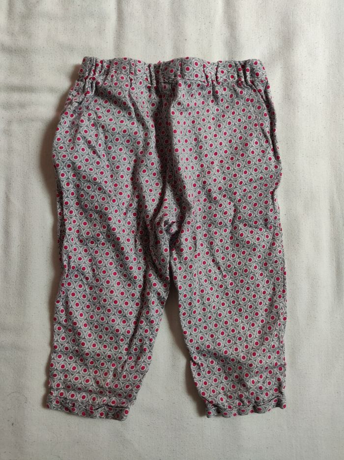 Pantalon sarouel fluide Obaïbi gris et fushia taille 18m/80cm - photo numéro 3