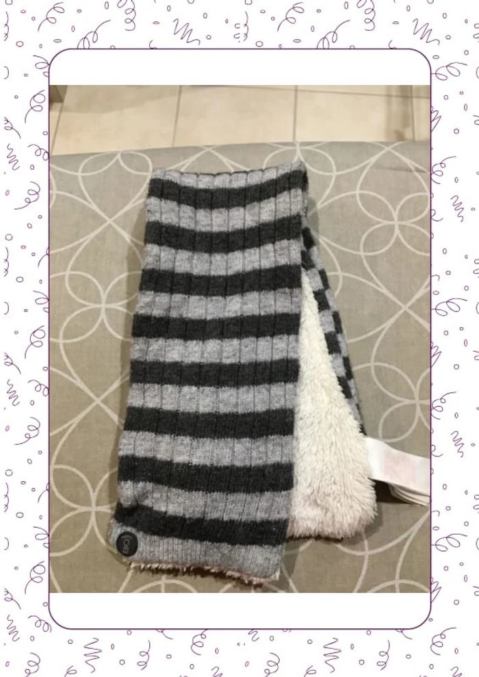 Écharpe bébé obaibi rayé gris