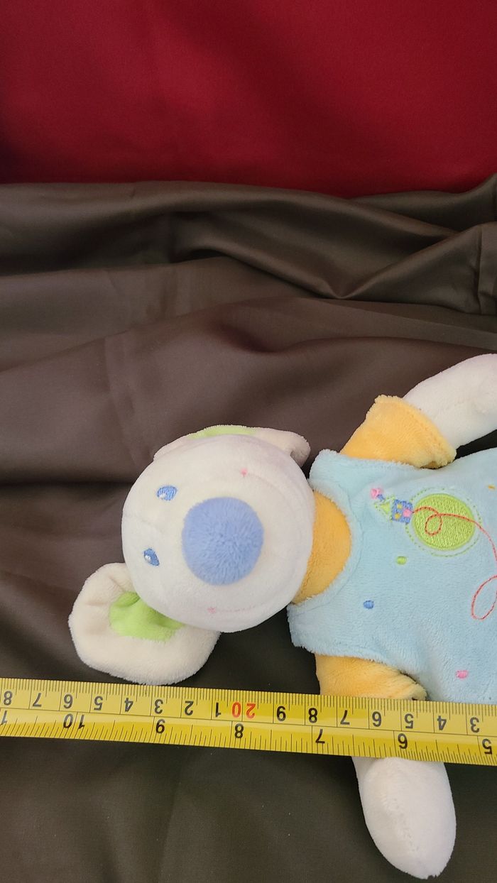 Souris MOTS D'ENFANTS doudou robe bleu - photo numéro 3