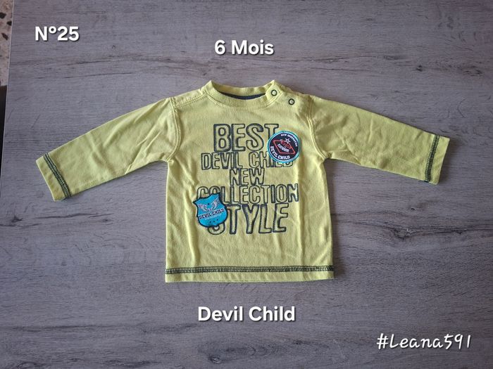 🌷N°25🌷Tee-shirt Longues Manches - Devil Child - 6 Mois🌷