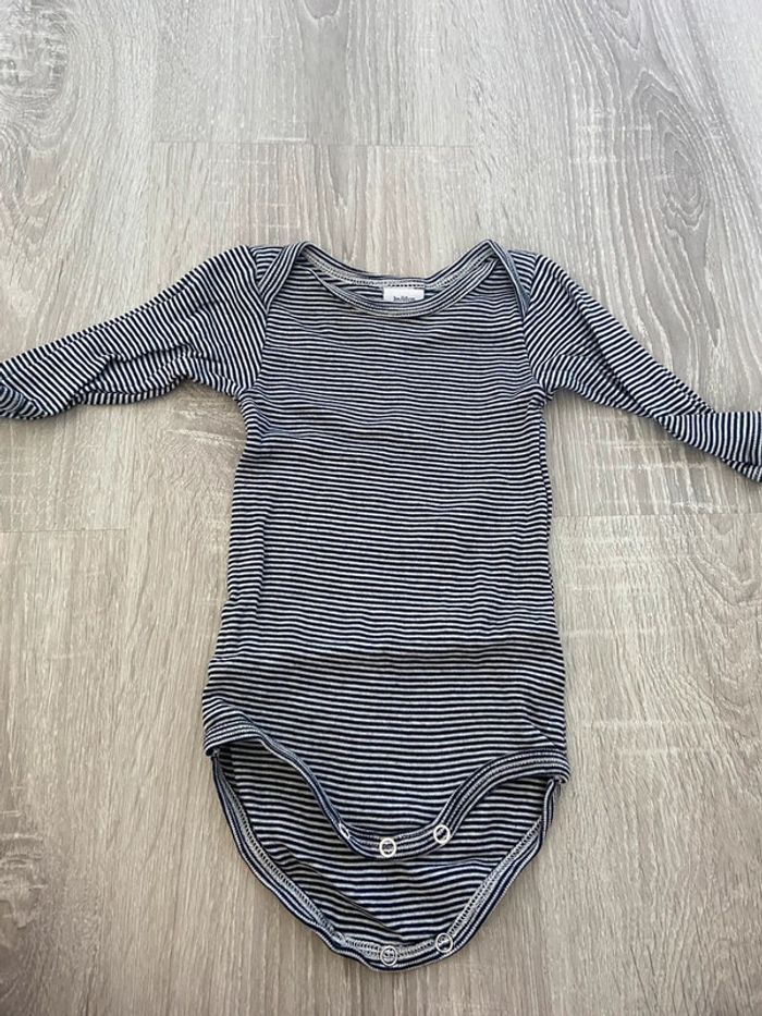 Body petit bateau marinière bleu et blanc manche longue nejf
