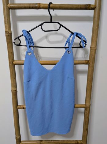 🌸 Femme 🌸 💙 Top bleu à bretelles nouées – Taille unique 36/40 – Bon état