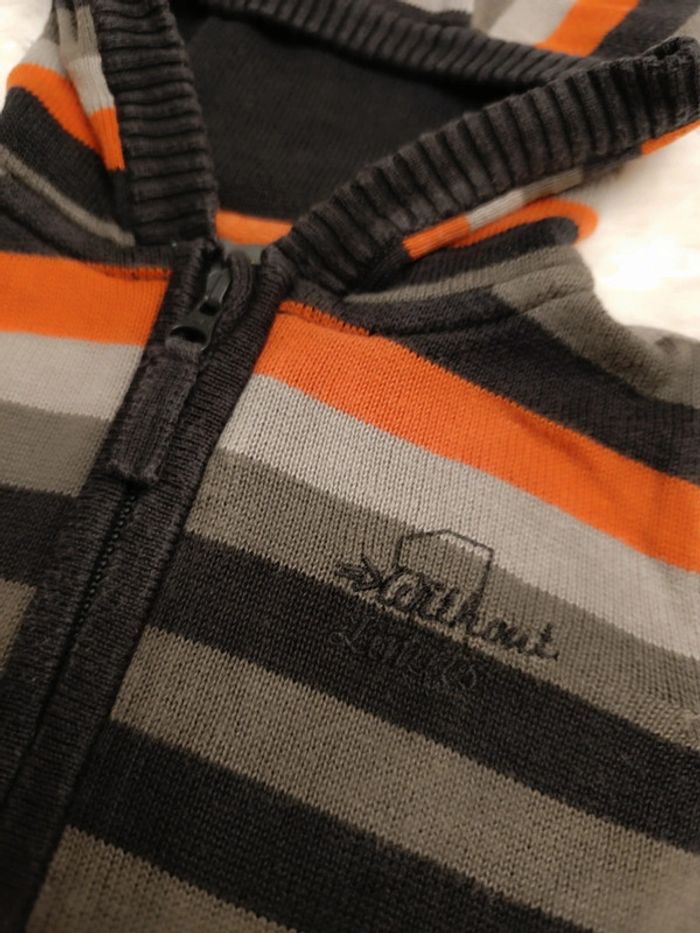 Gilet zippé à capuche rayée T. 6 mois Orchestra - photo numéro 2