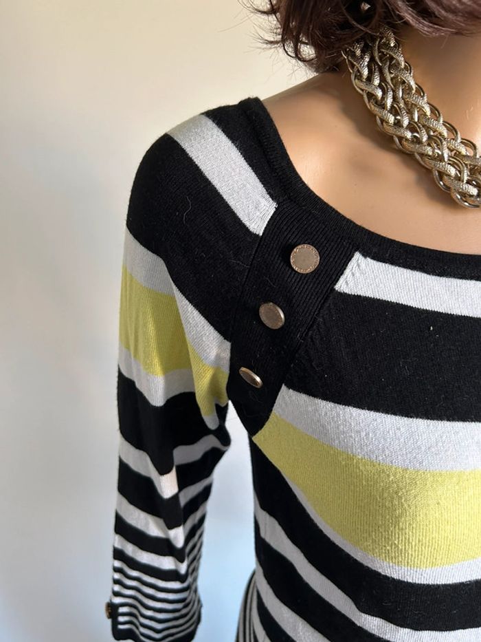 Pull rayé avec manches 3/4 Morgan taille S bon état - photo numéro 5