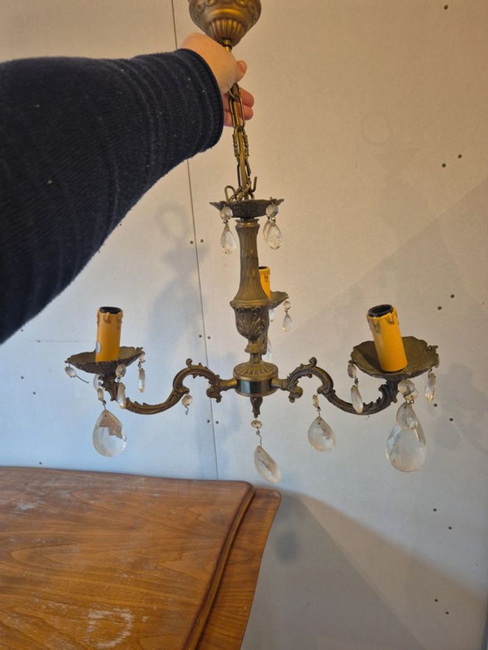 suspension ou luminaire vintage a pampilles