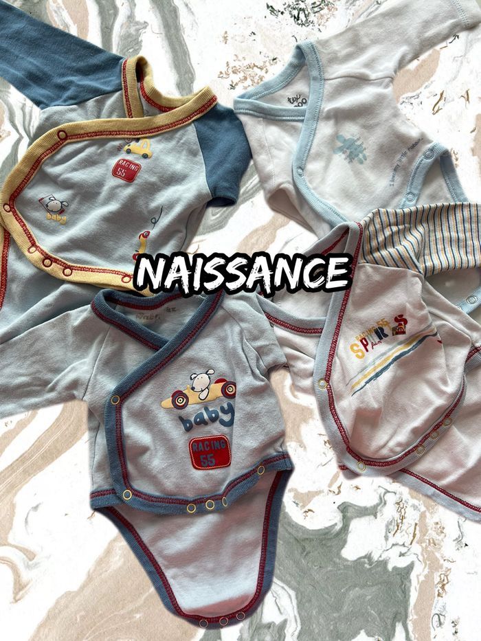 Lot 4 bodies manches longues naissance