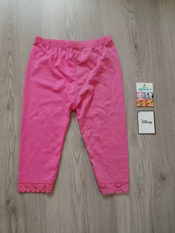 Legging rose élastique à la taille avec dentelle aux chevilles / sans marque / (10ans)