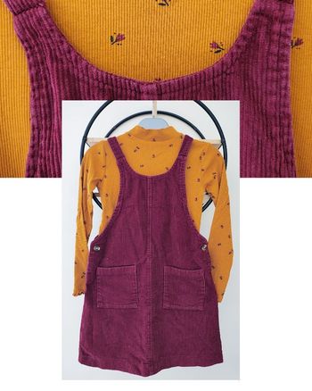 8 ans ensemble robe côtelée Kiabi et teeshirt côtelée Gémo