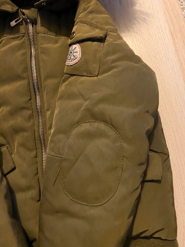 Manteau blouson fille 8 ans cyrillus kaki capuche fourrure raton laveur - photo numéro 4