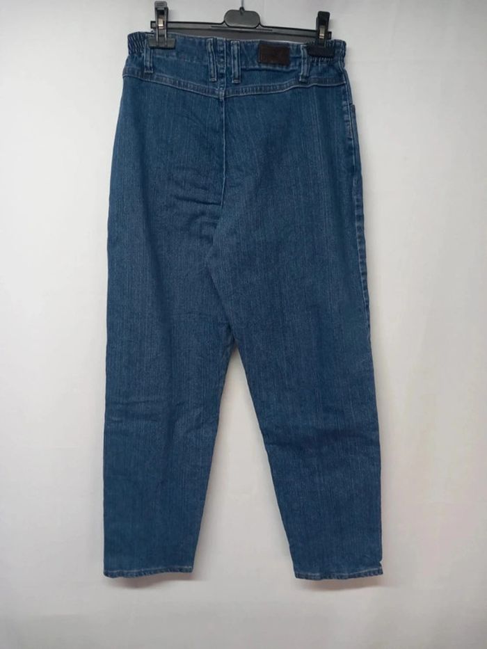 Jeans taille haute Lee vintage bleu foncé en coton - photo numéro 2